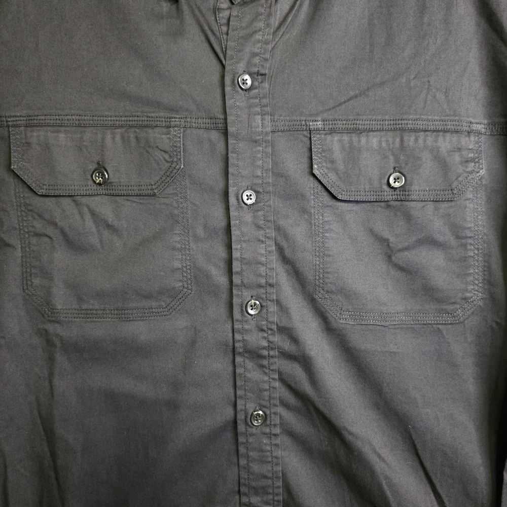 Batch Mens Long Sleeve Black Casual Button Down Shirt - Picture 3 of 7